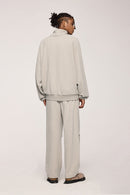 Retro Athletic Double-Zip Track Jacket - Heather Gray