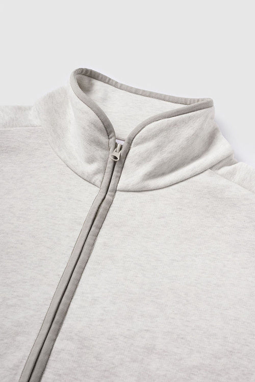 Retro Athletic Double-Zip Track Jacket - Flower Gray