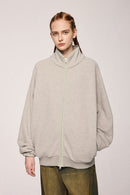 Retro Athletic Double-Zip Track Jacket - Heather Gray