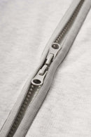 Heavyweight Two-Way Zip Stand-Collar Track Jacket in Flower Gray - product detail close-up