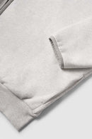 Heavyweight Two-Way Zip Stand-Collar Track Jacket in Flower Gray - product detail close-up