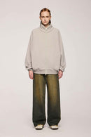 Heavyweight Two-Way Zip Stand-Collar Track Jacket in Heather Gray - front product view