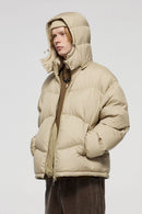 Packable Loose-Fit Hooded Down Jacket - Khaki