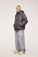 Packable Loose-Fit Hooded Down Jacket - Dark Gray
