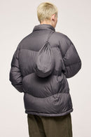 Packable Loose-Fit Hooded Down Jacket - Dark Gray