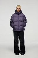 Packable Loose-Fit Hooded Down Jacket - Purple