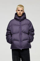 Packable Loose-Fit Hooded Down Jacket - Purple