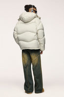 Packable Loose-Fit Hooded Down Jacket - Apricot