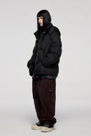 Packable Loose-Fit Hooded Down Jacket - Black