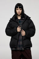 Packable Loose-Fit Hooded Down Jacket - Black