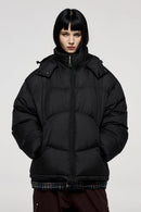 Packable Loose-Fit Hooded Down Jacket - Black