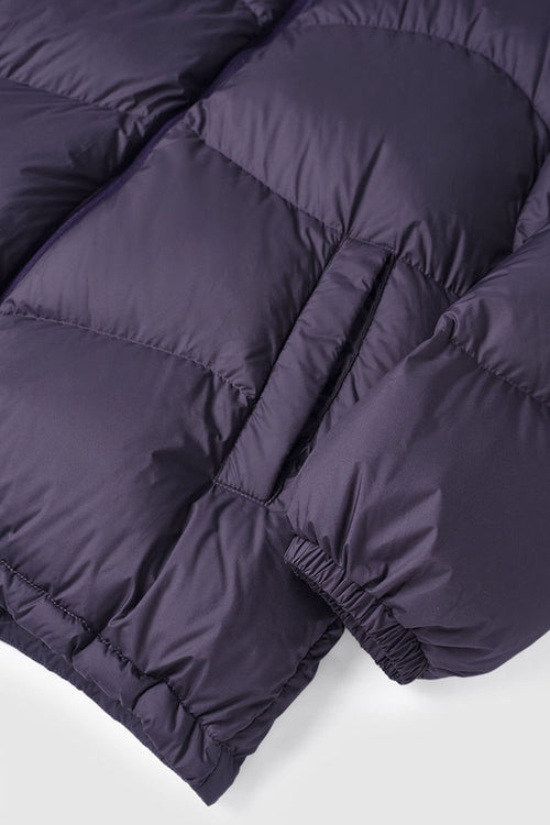 Packable Loose-Fit Hooded Down Jacket - Purple