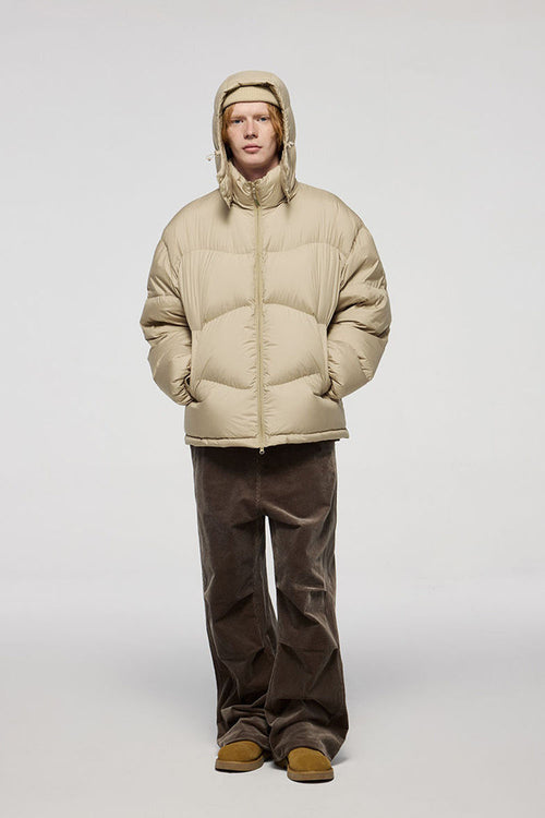 Packable Loose-Fit Hooded Down Jacket - Khaki