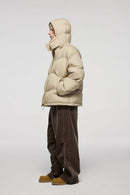 Packable Loose-Fit Hooded Down Jacket - Khaki