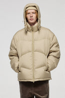 Packable Loose-Fit Hooded Down Jacket - Khaki