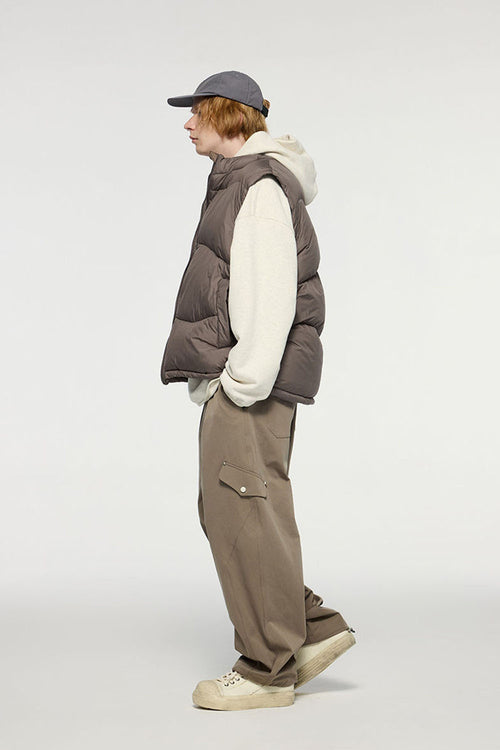 Packable Lightweight Down Vest - Brown