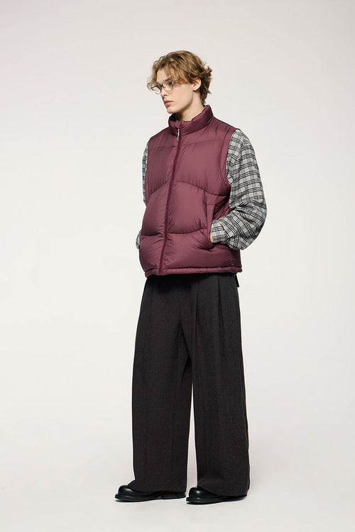 Packable Lightweight Down Vest - Burgundy