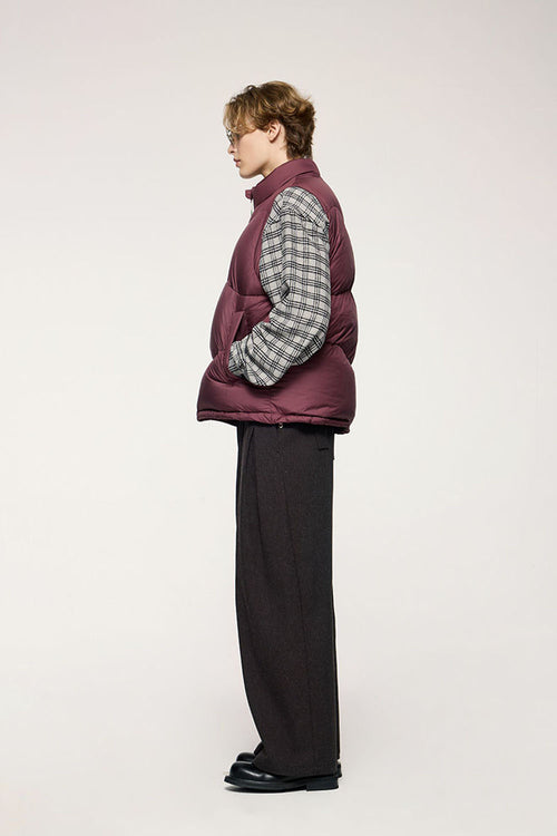 Packable Lightweight Down Vest - Burgundy