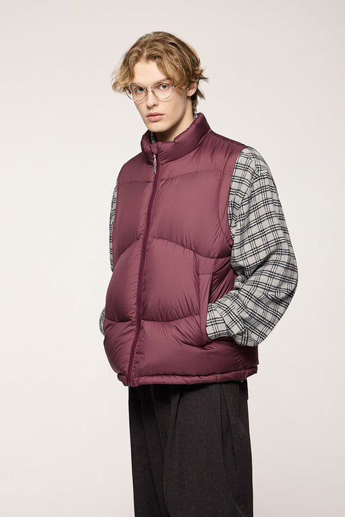 Packable Lightweight Down Vest - Burgundy