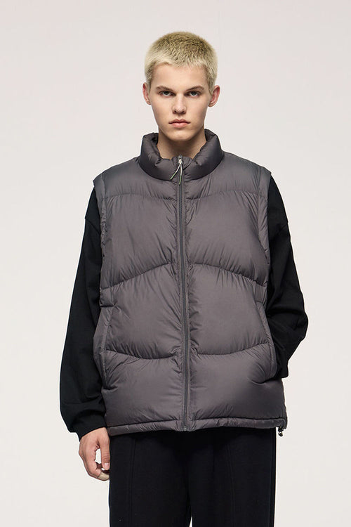 Packable Lightweight Down Vest - Dark Gray