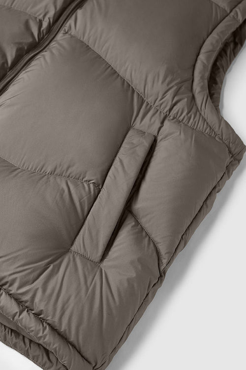 Packable Lightweight Down Vest - Brown