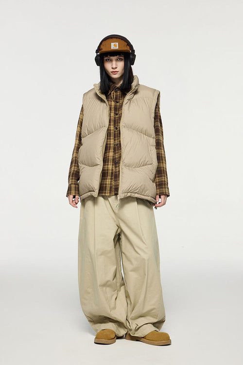 Packable Lightweight Down Vest - Khaki