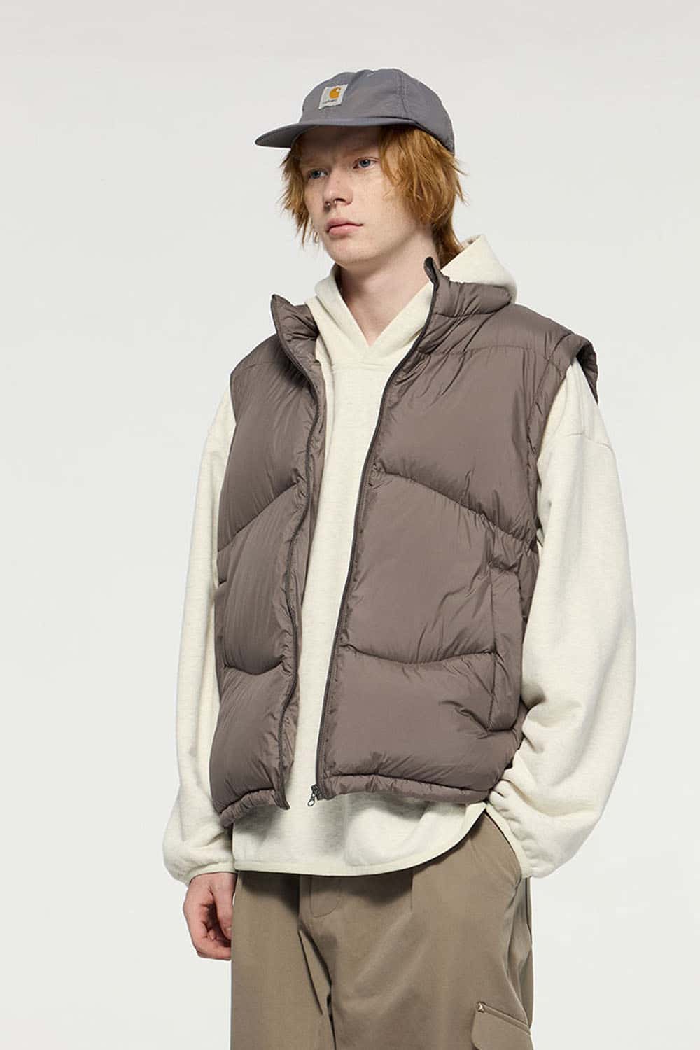 Packable Lightweight Down Vest - Brown
