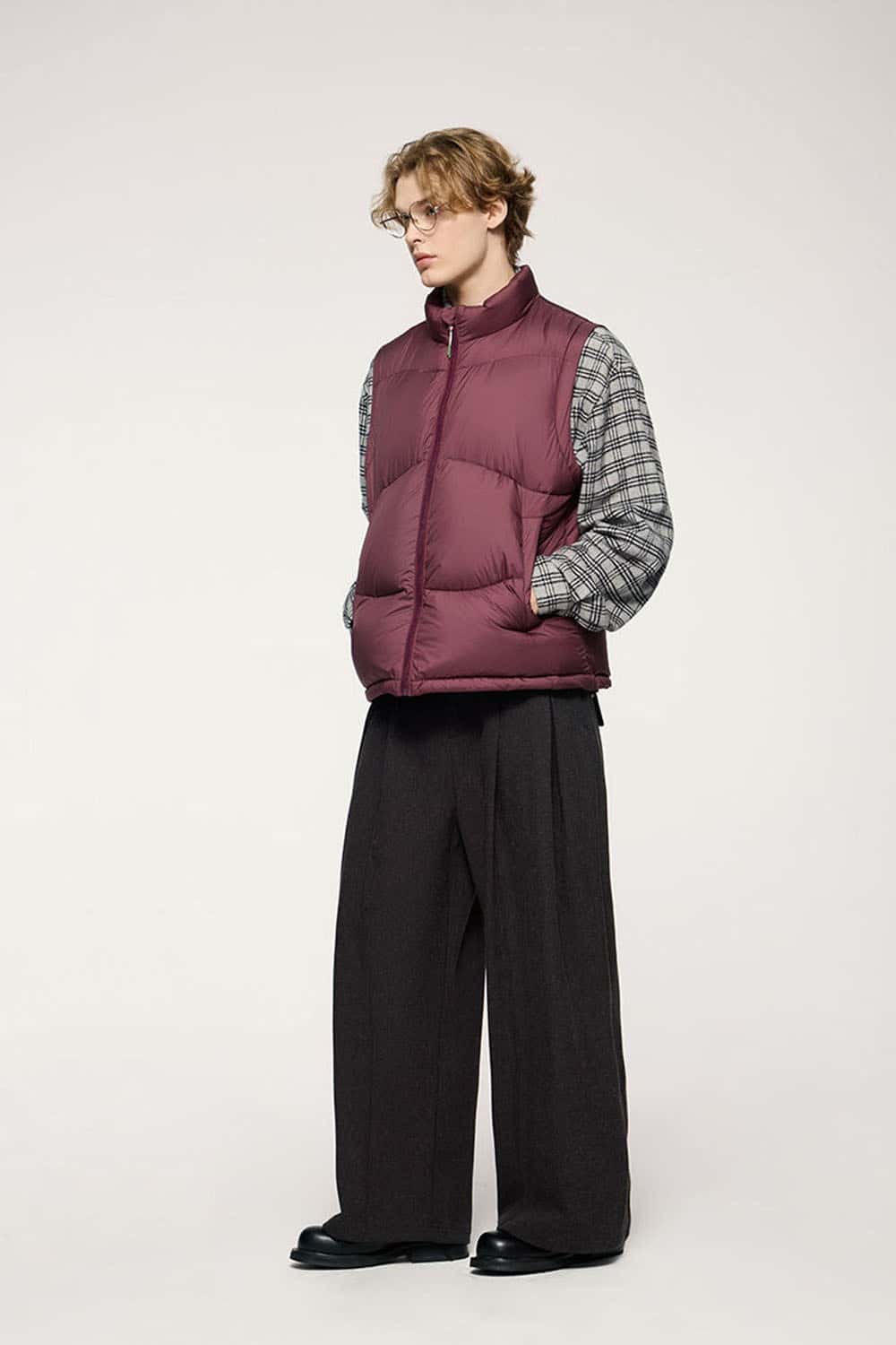 Packable Lightweight Down Vest - Burgundy