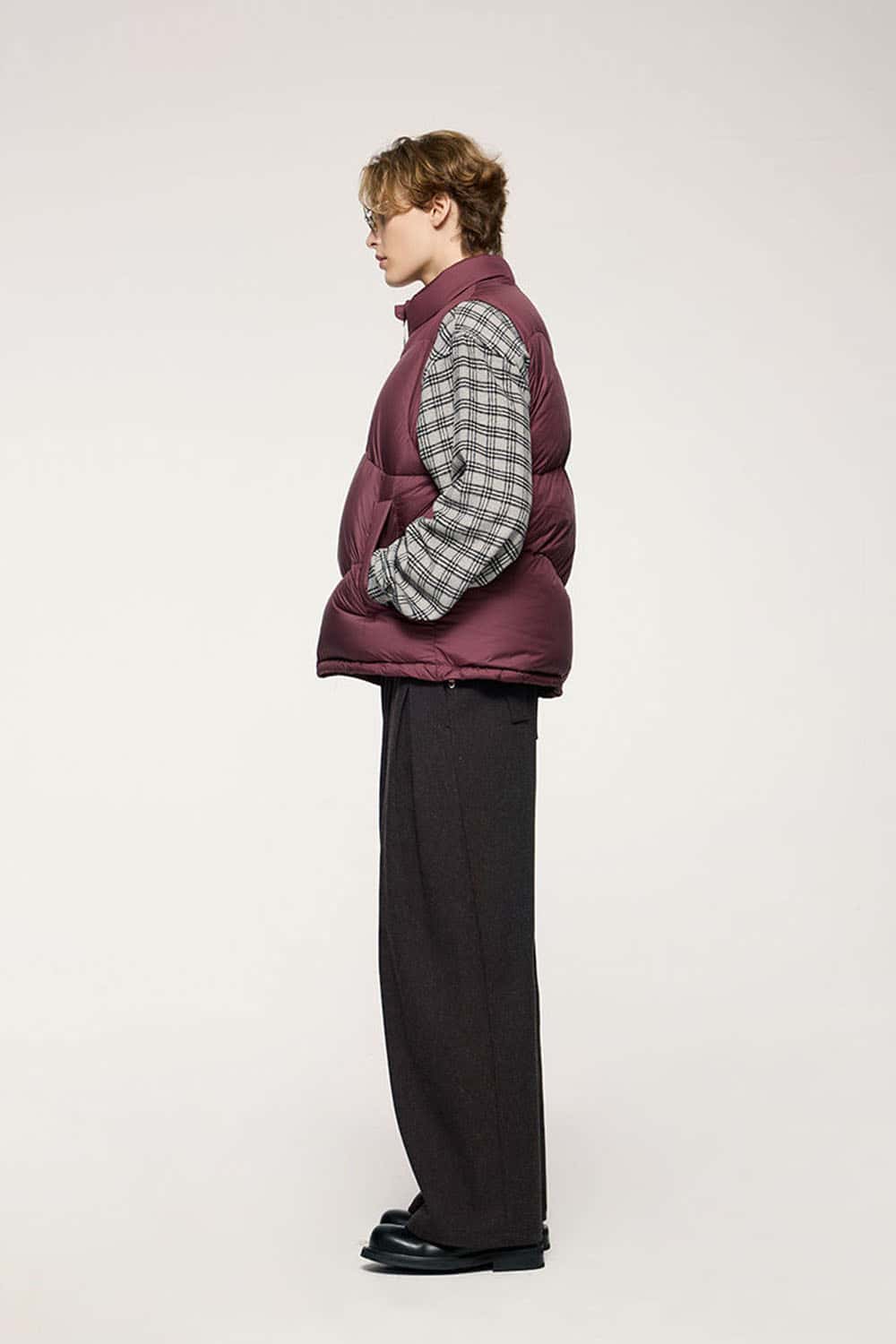 Packable Lightweight Down Vest - Burgundy