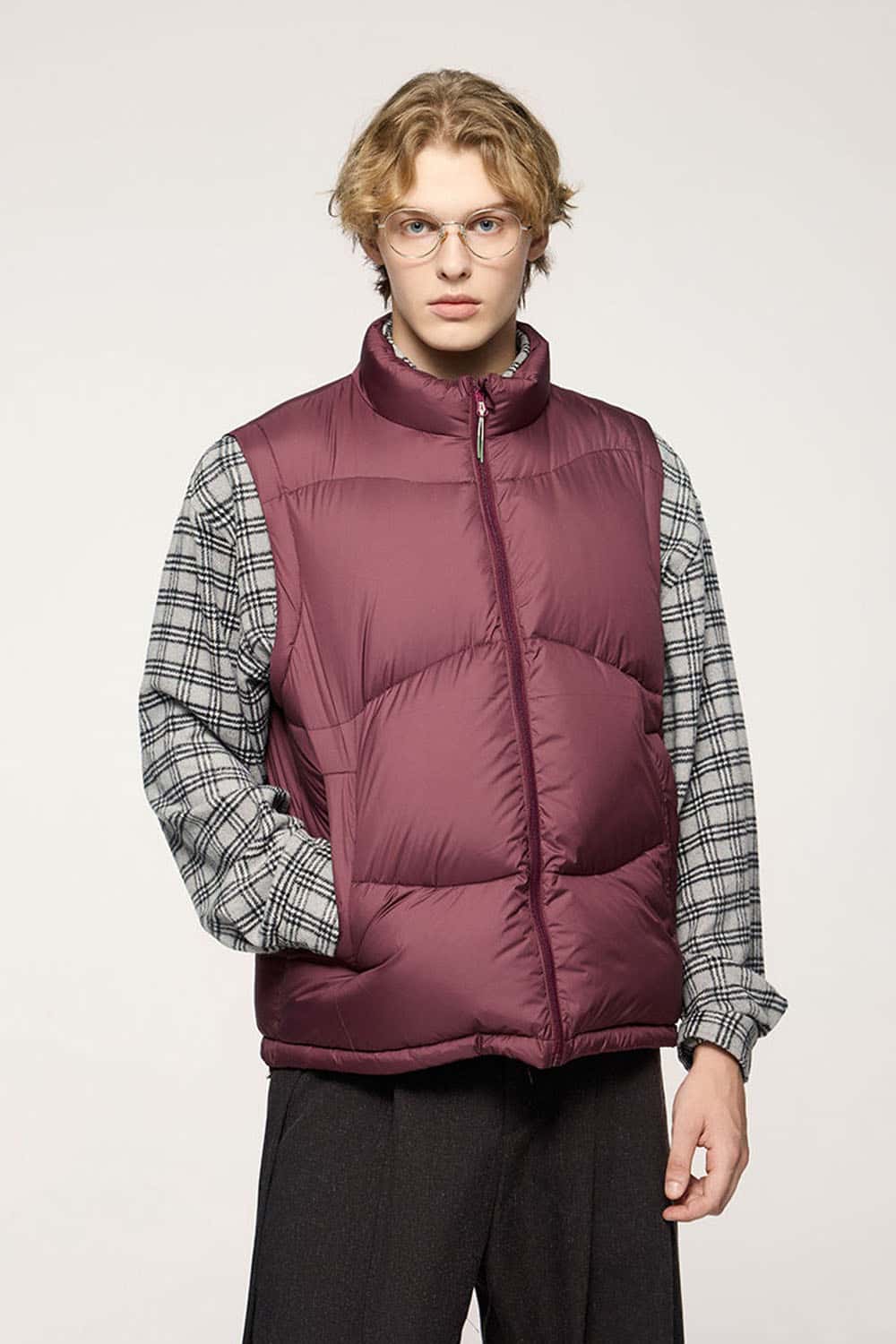 Packable Lightweight Down Vest - Burgundy