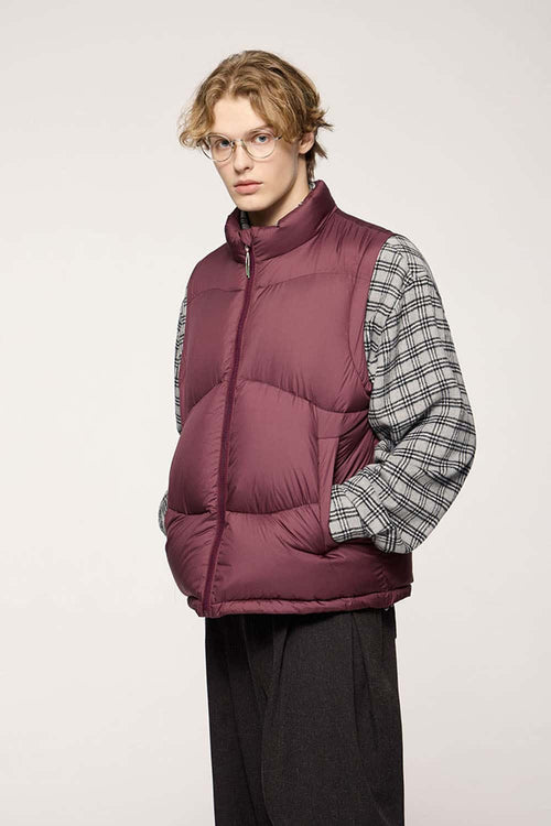 Packable Lightweight Down Vest - Burgundy