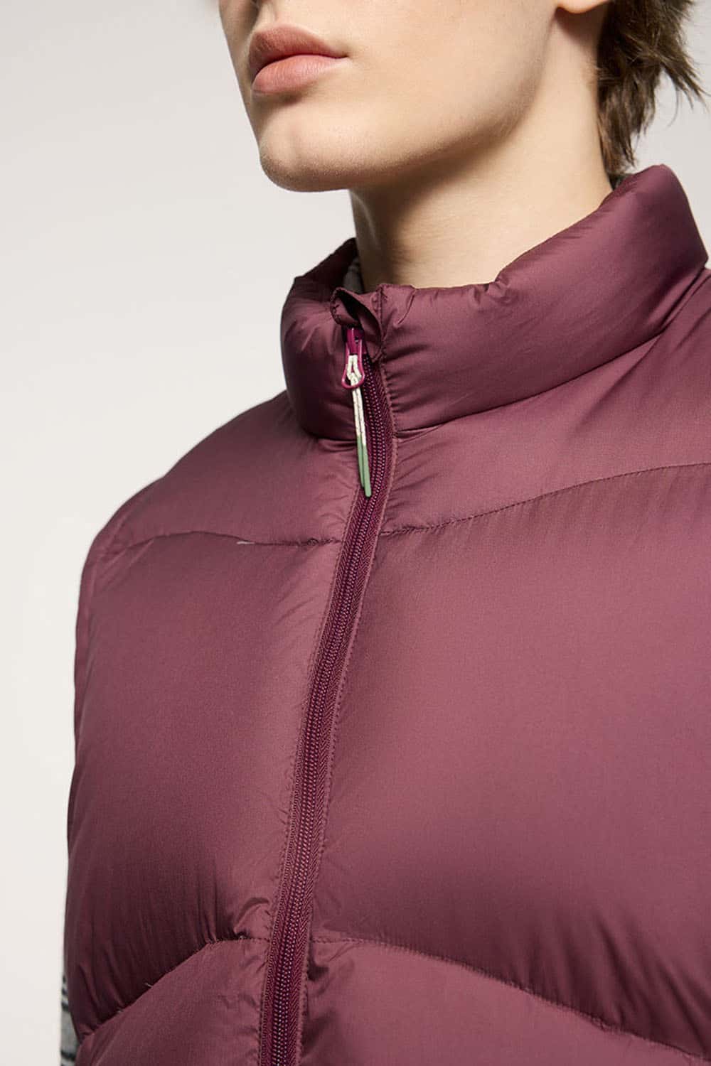 Packable Lightweight Down Vest - Burgundy