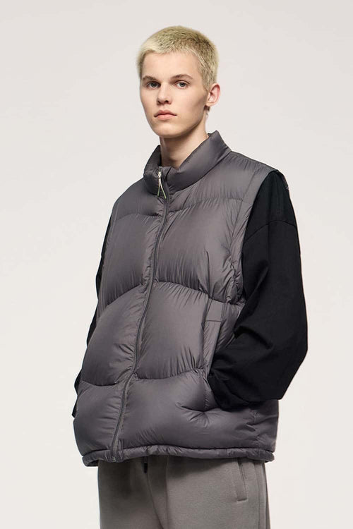 Packable Lightweight Down Vest - Dark Gray
