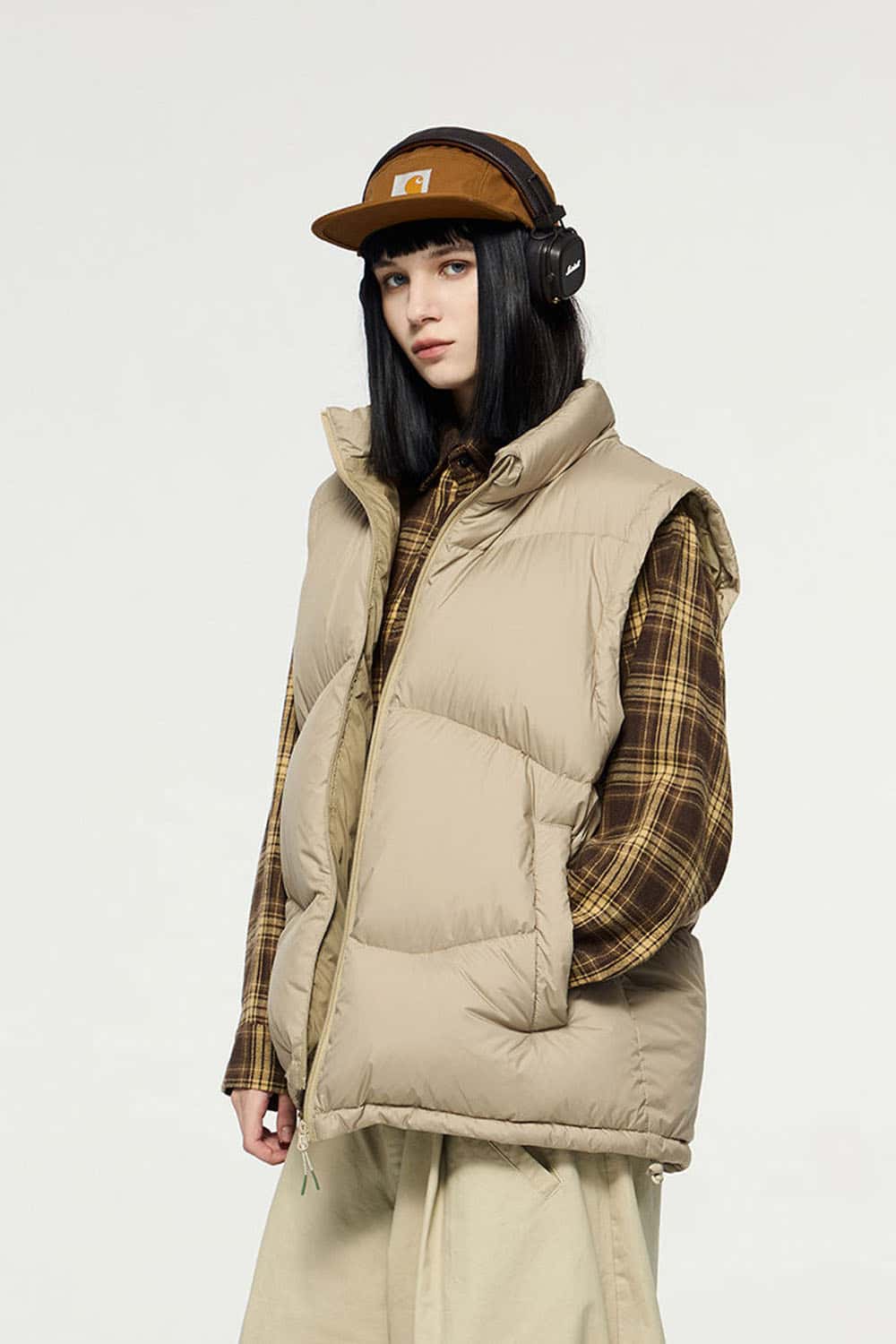 Packable Lightweight Down Vest - Khaki