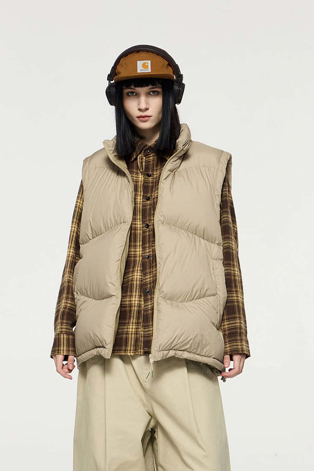 Packable Lightweight Down Vest - Khaki