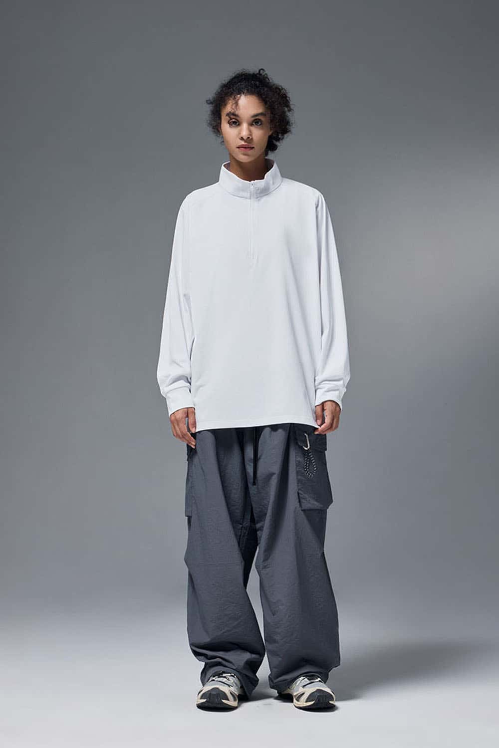 Reversible Quick-Dry Half-Zip Pullover - White