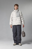 Lightweight Hooded Puffer Jacket - Grayish White