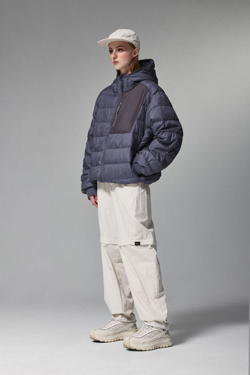 Lightweight Hooded Puffer Jacket - Purple