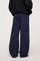 Vintage Washed Curved Cargo Pants - Royal Blue