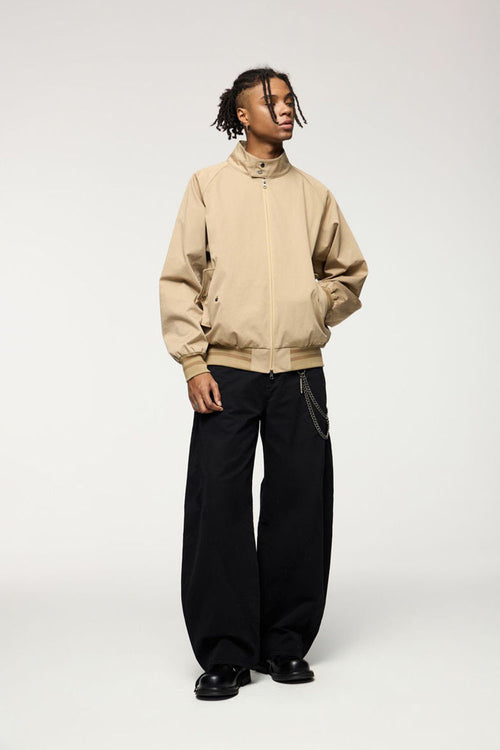 Vintage Washed Curved Cargo Pants - Black