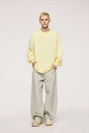 Vintage Washed Curved Cargo Pants - Apricot