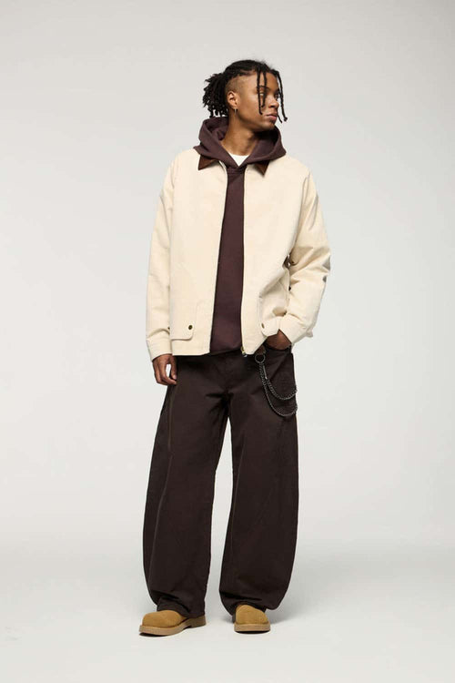 Vintage Washed Curved Cargo Pants - Coffee