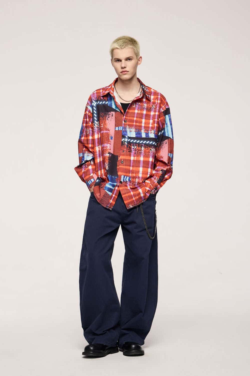 Vintage Washed Curved Cargo Pants - Royal Blue