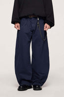 Vintage Washed Curved Cargo Pants - Royal Blue