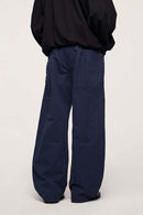Vintage Washed Curved Cargo Pants - Royal Blue
