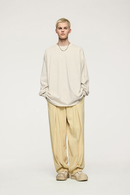 Accordion-Pleat Structured Sweatpants - Khaki