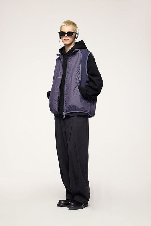 Accordion-Pleat Structured Sweatpants - Active Black