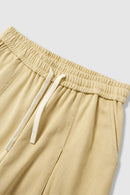 Accordion-Pleat Structured Sweatpants - Khaki