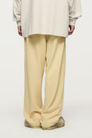 Accordion-Pleat Structured Sweatpants - Khaki
