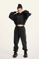 Raglan Fleece Cropped Hoodie - Fried Snowflakes